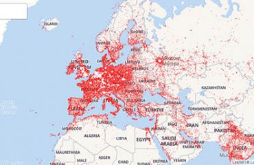 онлайн-база данных вышек сотовой связи, передающих EM / RF