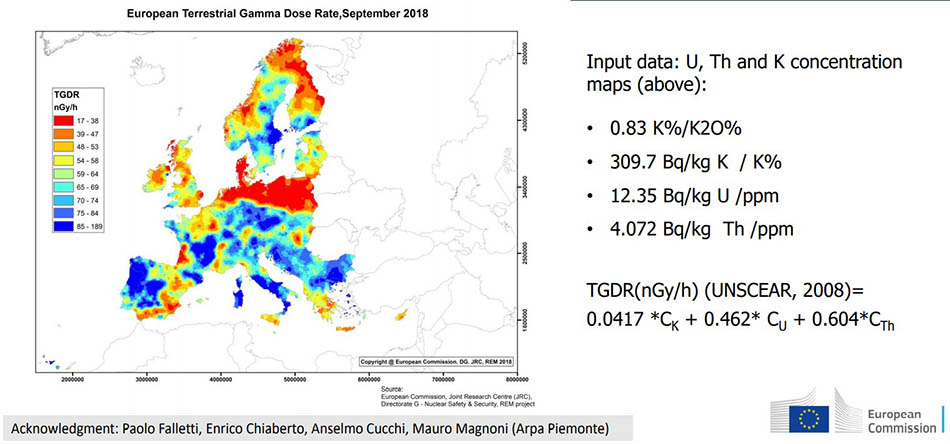 Carte de débit de dose gamma terrestre